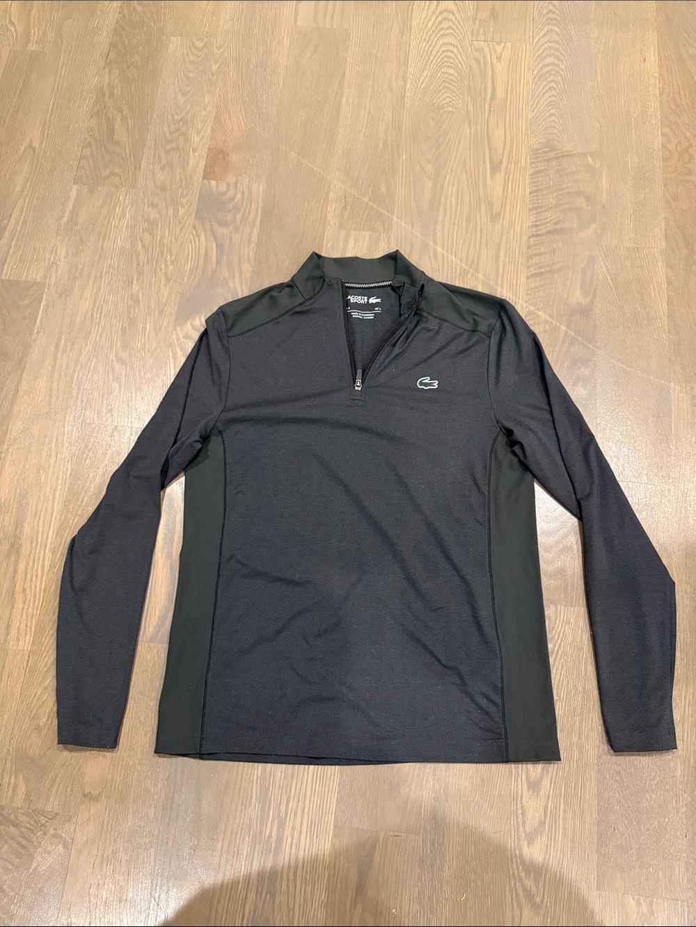 Lacoste Men’s Black Quarter-Zip Tennis Pullover